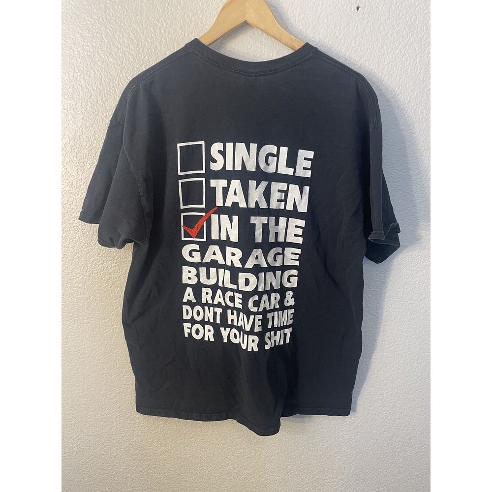 Gildan Black Short Sleeve Shirt Single Taken In The Garage Building A Car Men XL